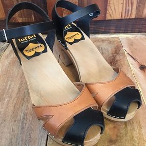 Swedish Hasbeens Wooden Clog Sandals